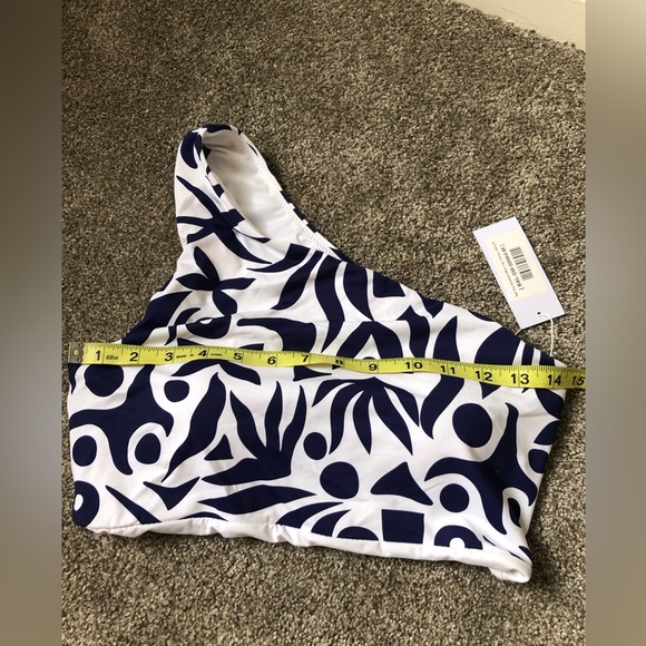 NWT Baltic Born Bali One Shoulder Bikini Top ONLY in Navy and White Size Medium - Picture 7 of 12